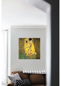 Reprodukcia obrazu Gustav Klimt The Kiss, 50 × 50 cm