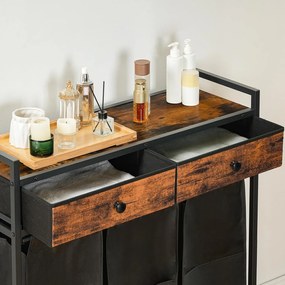 Koš na prádlo Vasagle Boro 130,2 L černý/hnědý