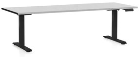 Výškovo nastaviteľný stôl OfficeTech C, 200 x 80 cm, čierna podnož, svetlo sivá
