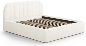 Slonovinová čalúnená dvojlôžková posteľ s úložným priestorom s roštom 200x200 cm Juno – Windsor &amp; Co Sofas