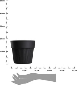 PLASTOVÝ KVETINÁČ SILVA LINE 20X17,5 CM ČIERNA