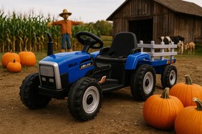 Elektrické autíčko Traktor s prívesom NV-X611 modré