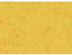 Gumený obrus Palmas žltý 385-8006 140 cm. Tovar na mieru.