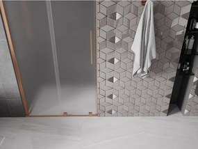 Mexen Velar, posuvné sprchové dvere do otvoru 100 cm, 8mm sklo námraza, medená matná, 871-100-000-31-65