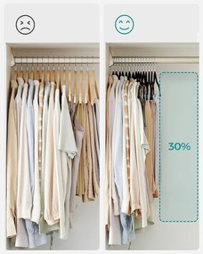 Vešiaky na nohavice, sada 12 zamatových vešiakov, čierne