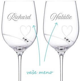 Poháre na víno k výročiu Diamante Romance 2 ks
