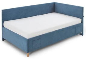 Modrá rohová detská posteľ s úložným priestorom 140x200 cm Cool – Meise Möbel