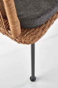 ZÁHRADNÁ RATANOVÁ STOLIČKA TARA HNEDÁ S PODUŠKOU