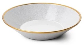 Jedálna súprava 16 ks, sivá/zlatá, porcelán