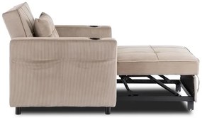 Kreslo JEREMY bežové, z manšestru