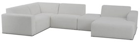 Biela rohová pohovka z textílie buklé (do "U") Roxy – Scandic