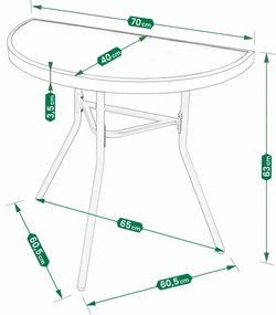 Dekorstudio Balkónový skladací set na malý balkón 2x stolička a stôl - béžový