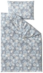 Flanelové obliečky z mikrovlákna SNOWFLAKE modro-sivé Rozmer obliečky: 70 x 90 cm | 140 x 220 cm
