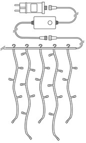 Nedis WIFILXC03W250 - LED Vianočný záves 240xLED/8 funkcií 8m IP65 Wi-Fi Tuya