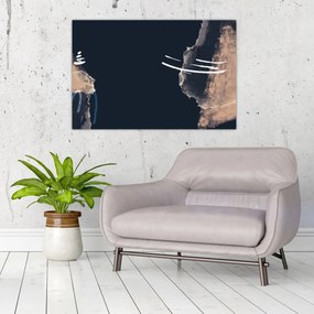 Obraz - Tmavomodrá abstrakcia (90x60 cm)