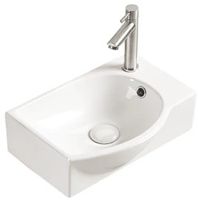 Mexen Mista, umývadlo na dosku, pravé, 40 x 28 cm, biela, 22174000L