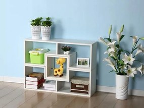 Regál na knihy, modulárna skriňa, komoda, police, BIELA