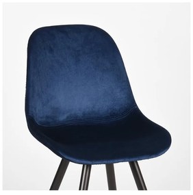 Tmavomodré zamatové jedálenské stoličky v súprave 2 ks Capri – LABEL51