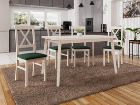 Jedálenský stôl so 4 stoličkami AL27, Morenie: kašmír - L / kašmír, Poťahové látky: Riviera 38
