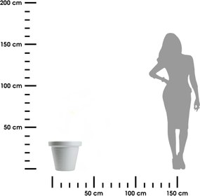 PLASTOVÝ KVETINÁČ SRTIA RIFLO 39X34 CM BIELA