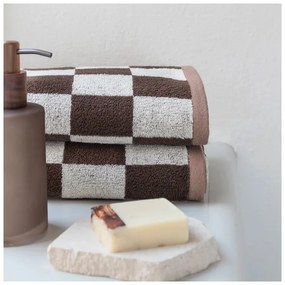 Hnedý froté uterák z Bio bavlny 50x90 cm Retro – Mette Ditmer Denmark