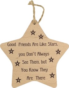 AMADEA Drevená dekorácia hviezda Good Friends Are Like Stars ..16cm