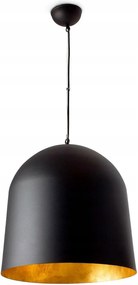 Závesné svietidlo Faro Crater čierne, E27, priemer 45 cm, zlatý interiér