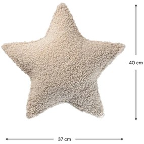 Svetlohnedý detský pohovkový vankúš z textílie buklé Star – Wigiwama