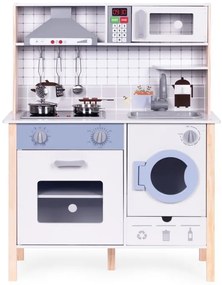 Drevená detská realistická kuchyňa s LED svetlom, zvukmi a príslušenstvom