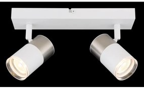 Globo 57851-2 - Bodové svietidlo BRISBON 2xGU10/25W/230V biela/chróm