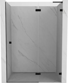 Mexen, Mexen Lunar L pravé otočné sprchové dvere 140 cm, transparentné, čierne - 834L-140-000-70-00-P
