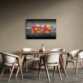 Obraz farebných štvorcov na čiernom pozadí (90x60 cm)