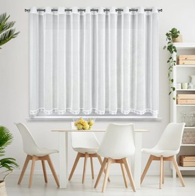 EUROFIRANY KRÁTKA ZÁCLONA NA KRÚŽKOCH SUZAN 350X140 CM BIELA
