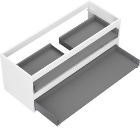 Mexen Box-A, závesná skrinka 120 cm, 2 zásuvky, biela matná, 91AX0-1200-470-2-01