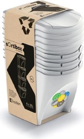 PROSPERPLAST Odpadkový kôš SORTIBOX popelavošedý – 4x25 l
