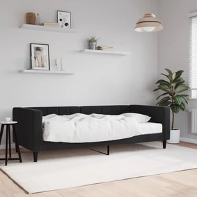 Denná posteľ s matracom čierna 90x200 cm zamat 3196671