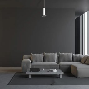 Luster na lanku DANTE 1xGU10/25W/230V biela/lesklý chróm