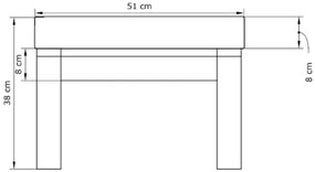 Taburet MEXICO 01 51 cm z masivu/žlutý