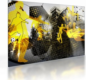Sklenený obraz - Futbal vo veľkomeste (70x50 cm)