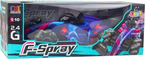 LEAN Toys Diaľkovo ovládané pretekárske auto RC 1:10 so svetlami, zvukmi a vodnou parou, modré