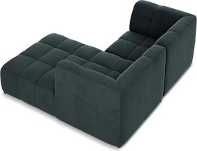 Modrá zamatová rohová pohovka (pravý roh/s leňoškou) Aloha – Makamii