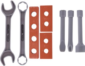 LEAN Toys Dielňa malého majstra so stolnou vŕtačkou, náradím a príslušenstvom 18 ks