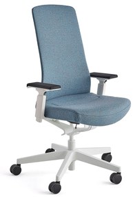 Kancelárska stolička BELMONT, biela/tyrkysová