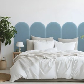 Zamatový čalúnený panel - Oblúk - 30x100cm Farba: Bledomodrá