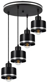Candellux WAMA Luster lamp black 4X40W E27 black lampshade+silver 34-00491