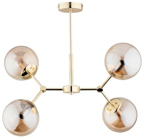 Luster na tyči FOTON  4xE14/40W/230V zlatá/béžová