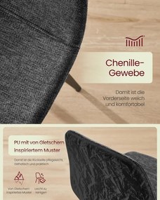 Set dvoch jedálenských stoličiek tmavosivý (2 ks)