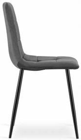 Set dvoch jedálenských stoličiek KARA zamat sivá (čierne nohy)