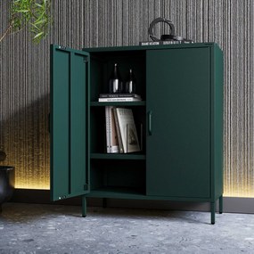 Skrinka do obývačky s policami VITO, 800 x 1015 x 400 mm, Modern: fľaškovo zelená farba