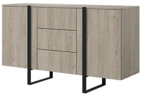 BOGART Komoda Verica 150 cm s tromi zásuvkami FARBA: kašmír / čierne nožičky